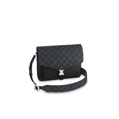 LOUIS VUITTON SHOULDER BAG MESSENGER BLACK GRAY TAIGARAMA MONOGRAM ECLIPSE M30746 (33*29*11.5cm)
